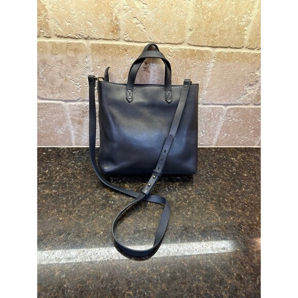 SOLD OUT Madewell The Transport Crossbody Black Leather Like New - Picture 2 of 12